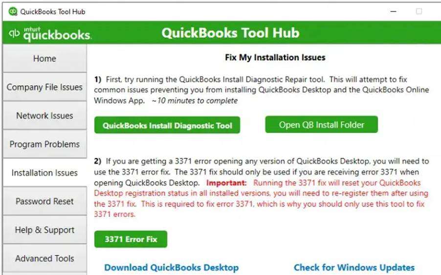 Installation Issues QuickBooks