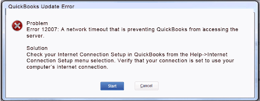 QuickBooks Error 12007​