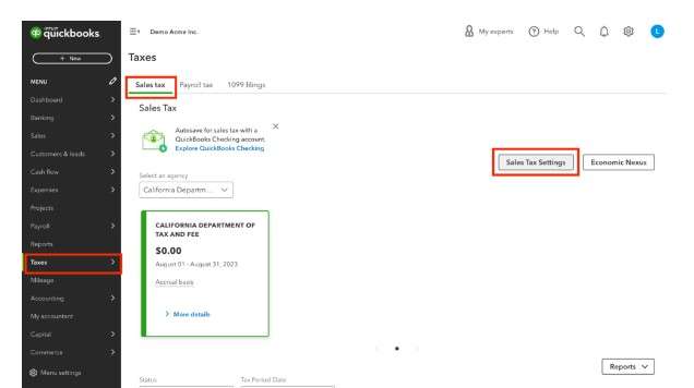 Turning off automated sales tax in QuickBooks Online 